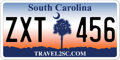 SC license plate ZXT456