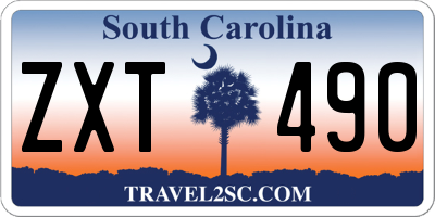 SC license plate ZXT490