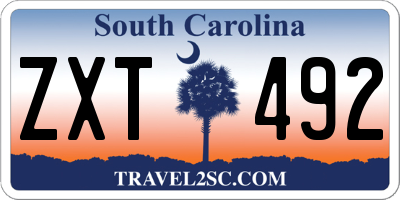 SC license plate ZXT492