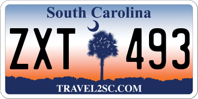 SC license plate ZXT493