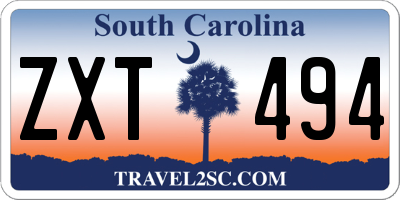 SC license plate ZXT494