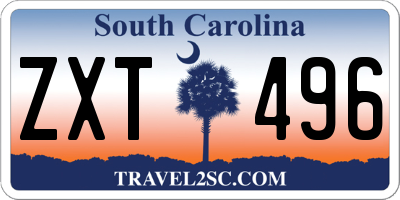 SC license plate ZXT496