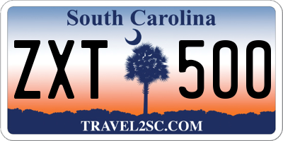 SC license plate ZXT500