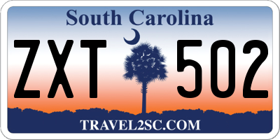 SC license plate ZXT502
