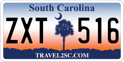 SC license plate ZXT516