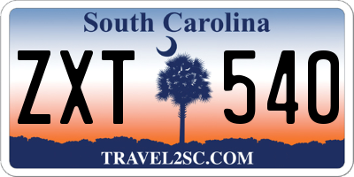 SC license plate ZXT540
