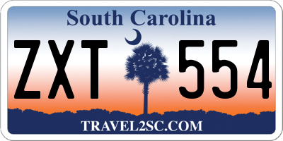 SC license plate ZXT554
