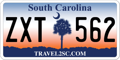 SC license plate ZXT562