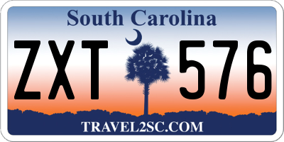 SC license plate ZXT576
