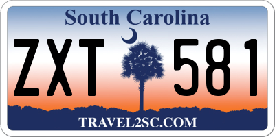 SC license plate ZXT581