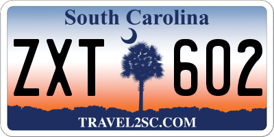 SC license plate ZXT602