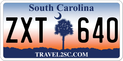 SC license plate ZXT640