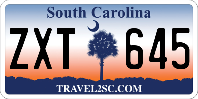 SC license plate ZXT645