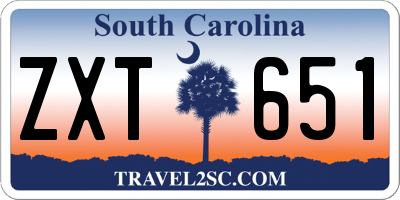 SC license plate ZXT651