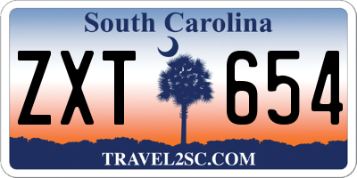 SC license plate ZXT654