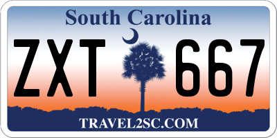 SC license plate ZXT667