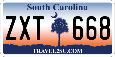 SC license plate ZXT668