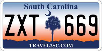 SC license plate ZXT669