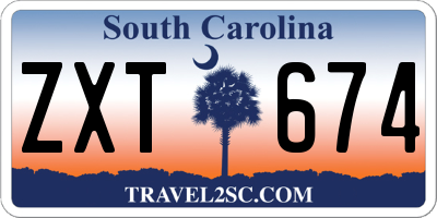 SC license plate ZXT674