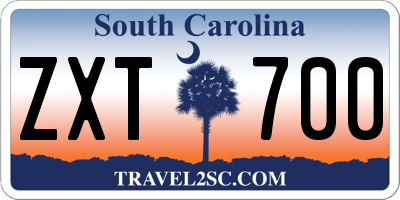 SC license plate ZXT700
