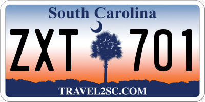 SC license plate ZXT701