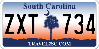SC license plate ZXT734