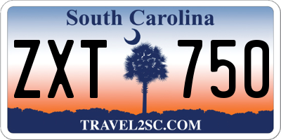 SC license plate ZXT750