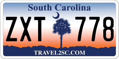 SC license plate ZXT778
