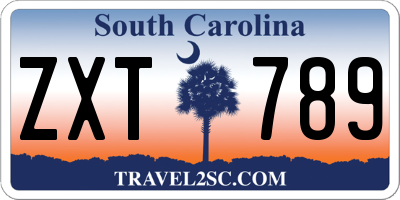 SC license plate ZXT789