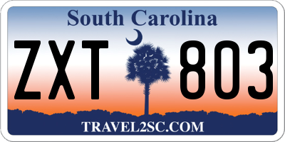 SC license plate ZXT803