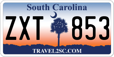 SC license plate ZXT853