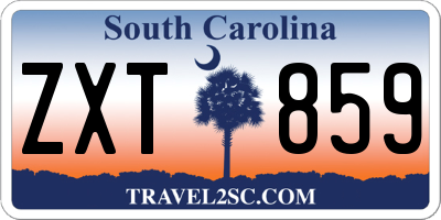SC license plate ZXT859