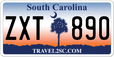 SC license plate ZXT890