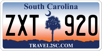 SC license plate ZXT920