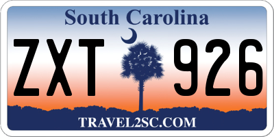SC license plate ZXT926