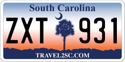 SC license plate ZXT931