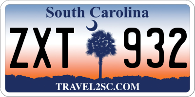 SC license plate ZXT932