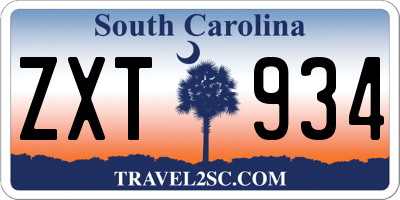SC license plate ZXT934
