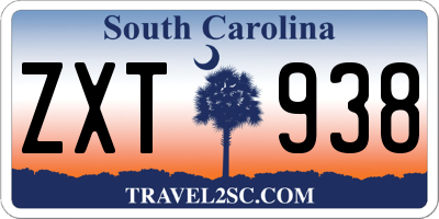 SC license plate ZXT938