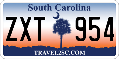 SC license plate ZXT954