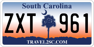 SC license plate ZXT961
