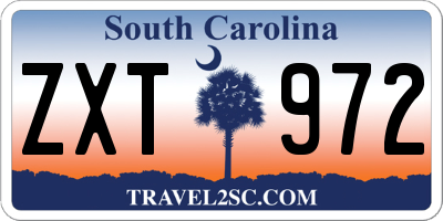SC license plate ZXT972
