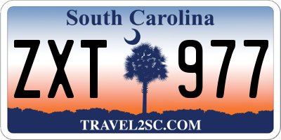 SC license plate ZXT977