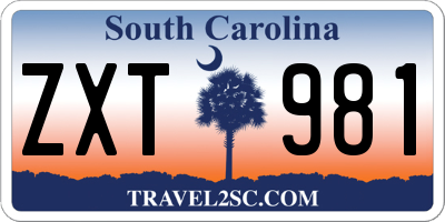 SC license plate ZXT981