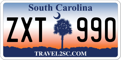 SC license plate ZXT990