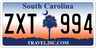 SC license plate ZXT994