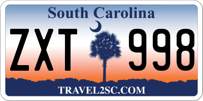 SC license plate ZXT998