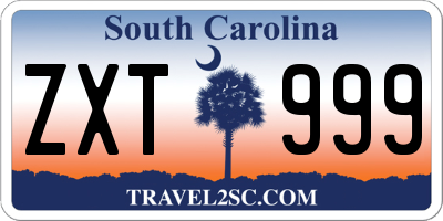 SC license plate ZXT999