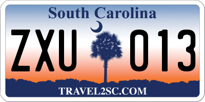 SC license plate ZXU013
