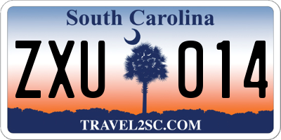 SC license plate ZXU014